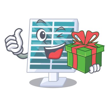 Maskot çatılarındaki hediye güneş panelleriyle.