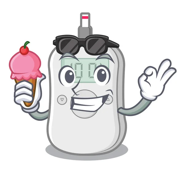 Se zmrzlinou cukrovka kontrolní stroj izolované karikatury — Stockový vektor