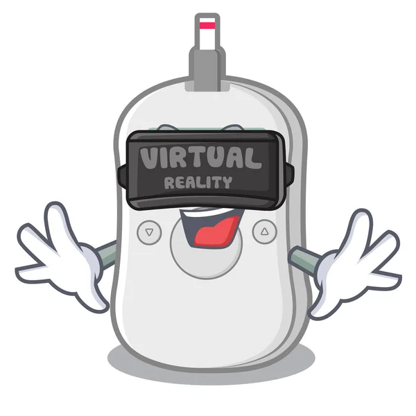 Caja de medicina de dibujos animados de realidad virtual diabetes check machine — Archivo Imágenes Vectoriales