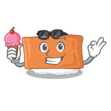 Çizgi film şeklinde inari suşili dondurma.