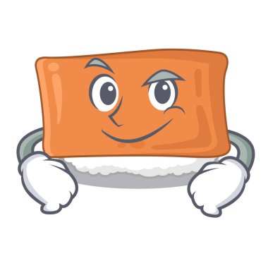 Karikatür şeklinde inari suşi sırıtan