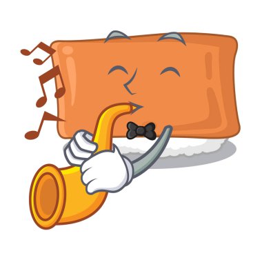 Trompet ile inari suşi karikatür tahtası servis edilir.