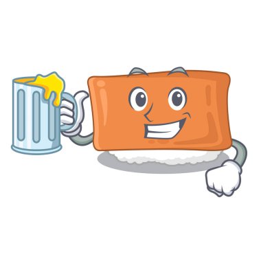 Meyve suyu ve inari suşisi karikatür tahtasında servis edilir.