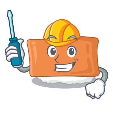 Otomotiv inari suşi maskot ile izole