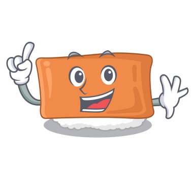 Parmak inari suşi maskot ile izole