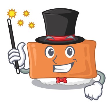 Sihirbaz inari suşi maskot ile izole