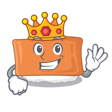 Kral inari suşi maskot ile izole