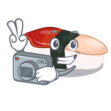 Maskot şeklinde Fotoğrafçı hokkigai suşi