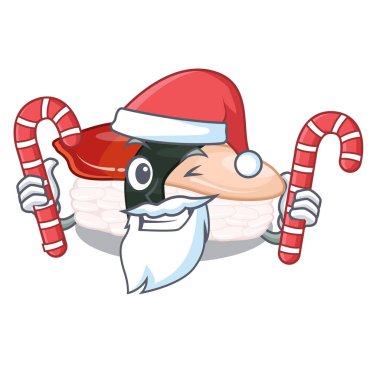 Noel Baba şeker hokkigai suşi ile karikatür tablo servis edilir