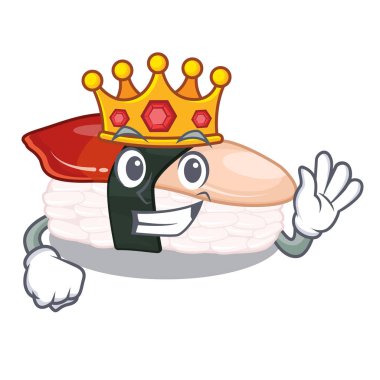 Kral hokkigai suşi karikatür tablo servis edilir