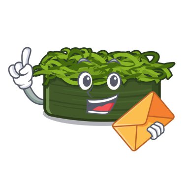 Maskotla izole edilmiş Wakame Chuka zarfıyla