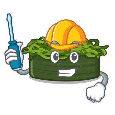 Bir karikatür kase otomotiv chuka wakame