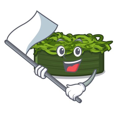 Çizgi film kasesinde Chuka Wakame bayrağıyla