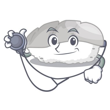 Doktor ika suşi karikatür ile izole