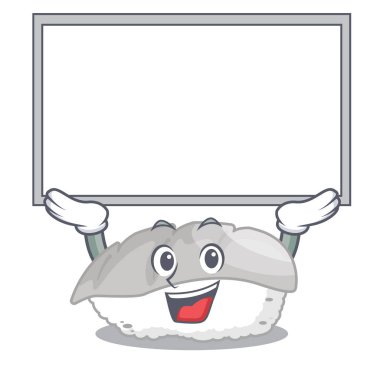 Up board ika sushi karikatür ile izole