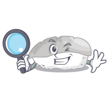 Dedektif ika suşi maskot yer servis edilir