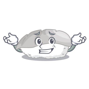 Sırıtan ika suşi maskot yeri servis edilir