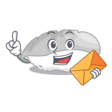 Zarfla birlikte ika sushi servis edilir maskot yeri