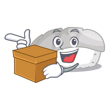 Kutu ika sushi ile birlikte maskot servis edilir.