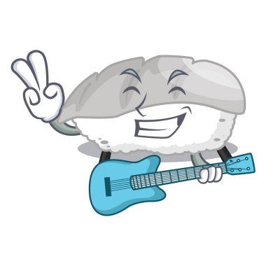 Çizgi film şeklinde gitar ika sushi ile