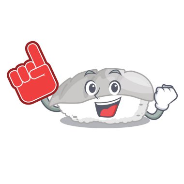 Charater öğle yemeği kutusunda köpük parmak ika suşi