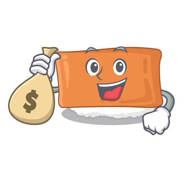 Avec sac d'argent inari sushi est servi plaque de caractère — Image vectorielle
