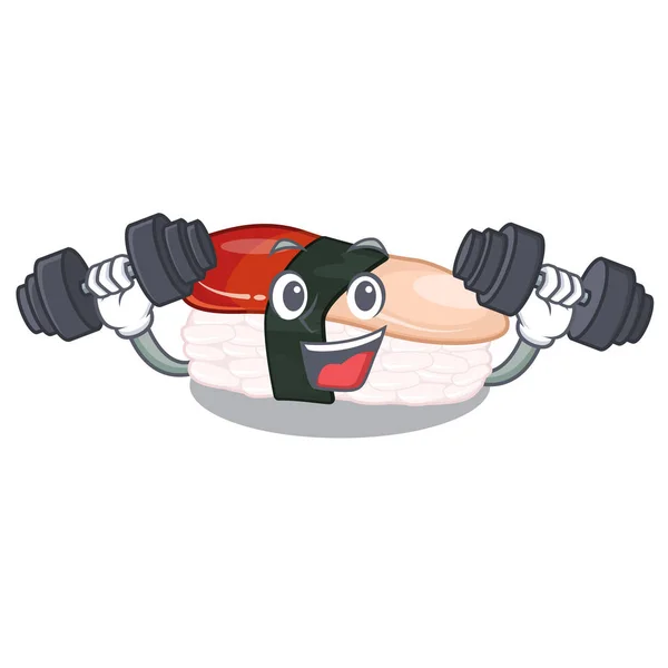 Fitness sushi hokkigai isolato nel personaggio — Vettoriale Stock