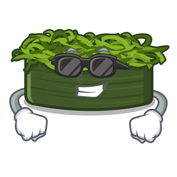Süper serin wakame chuka maskot ile izole — Stok Vektör