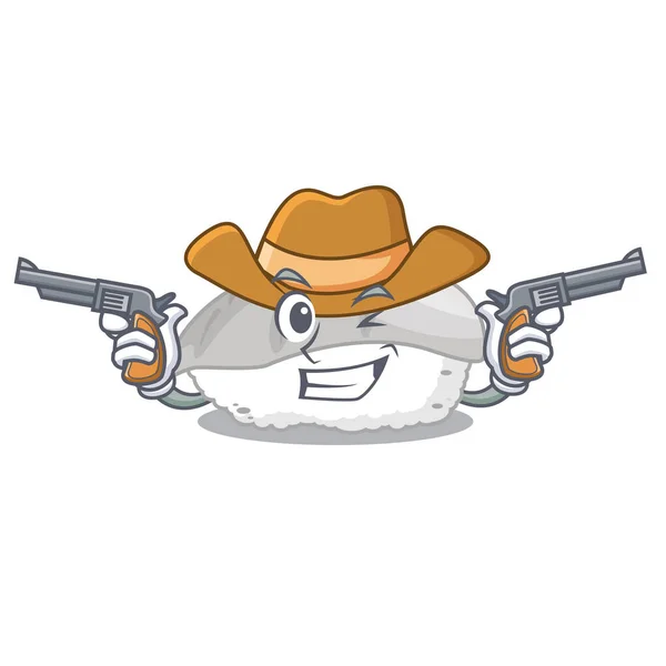 Cowboy ika sushi isolé avec le dessin animé — Image vectorielle