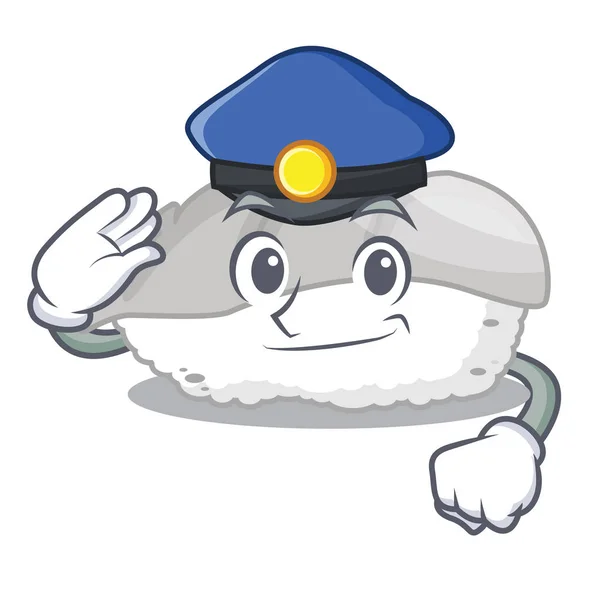 Polícia ika sushi isolado com o desenho animado — Vetor de Stock