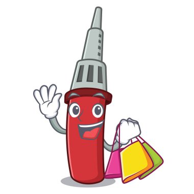 Alışveriş lehim demir maskot ile izole