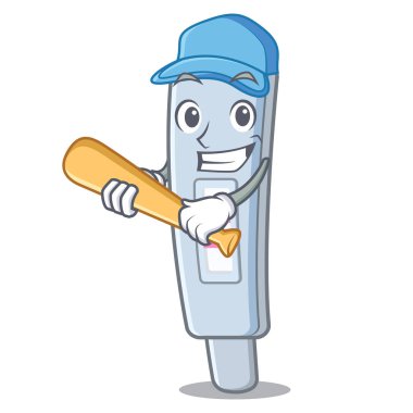 Maskot şeklinde beyzbol test paketi oynamak