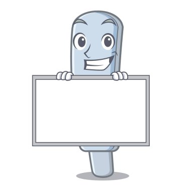 Maskot şeklinde tahta test paketi ile sırıtma