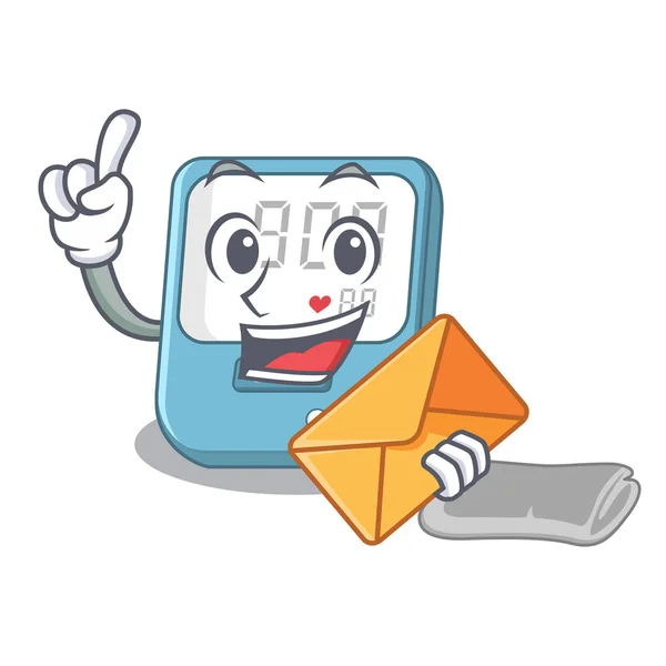 With envelope blood pressure in the mascot shape — 스톡 벡터