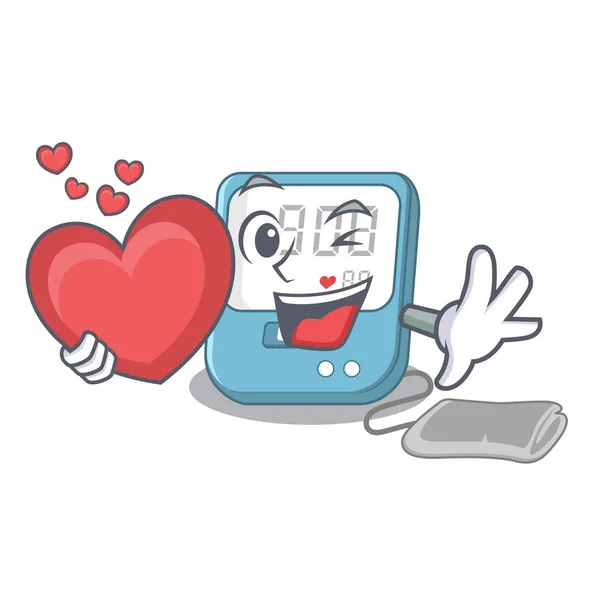 With heart blood pressure in cartoon medicine box — 스톡 벡터