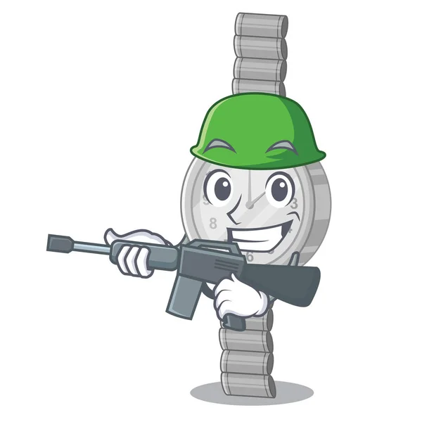 Orologio da polso Army nel portagioie del cartone animato — Vettoriale Stock