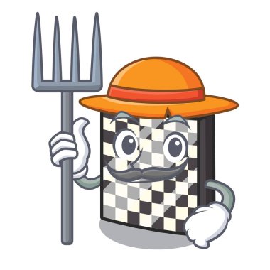 Bir maskot ile Çiftçi satranç tahtası