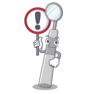 Maskot şeklinde bir diş aynası var.