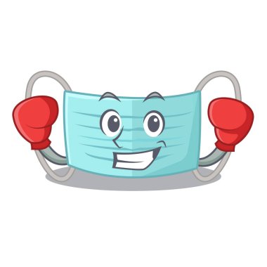 Boks cerrahi maske maskot ile izole