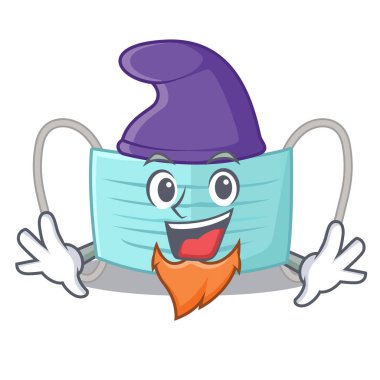 Elf cerrahi maske maskot ile izole