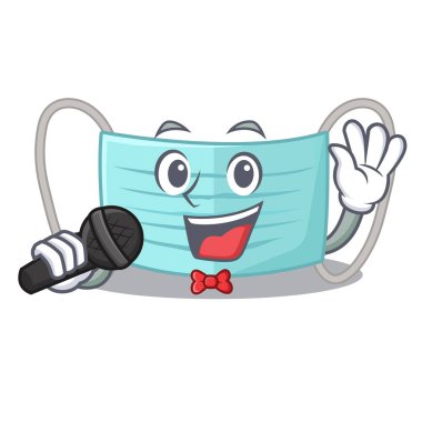 Karikatür kutusunda Singing surigcal maske