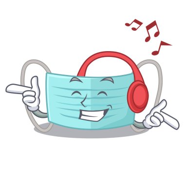 Karikatür kutusunda müzik surigcal maske dinleme