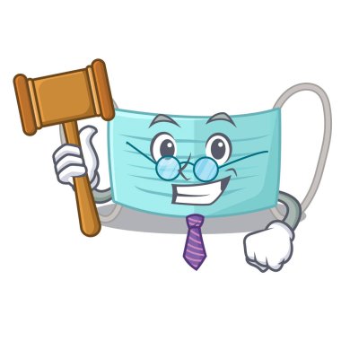 Bir karikatür cüzdan Yargıç cerrahi maske