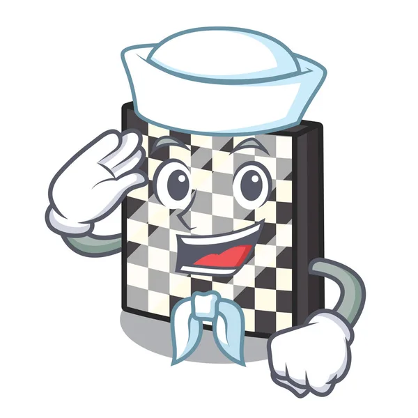 Tablero de ajedrez marinero con en el una mascota — Vector de stock