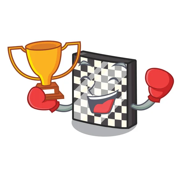 Νικητής πυγμαχίας παιχνίδια σκακιού δίπλα στην ντουλάπα — Διανυσματικό Αρχείο