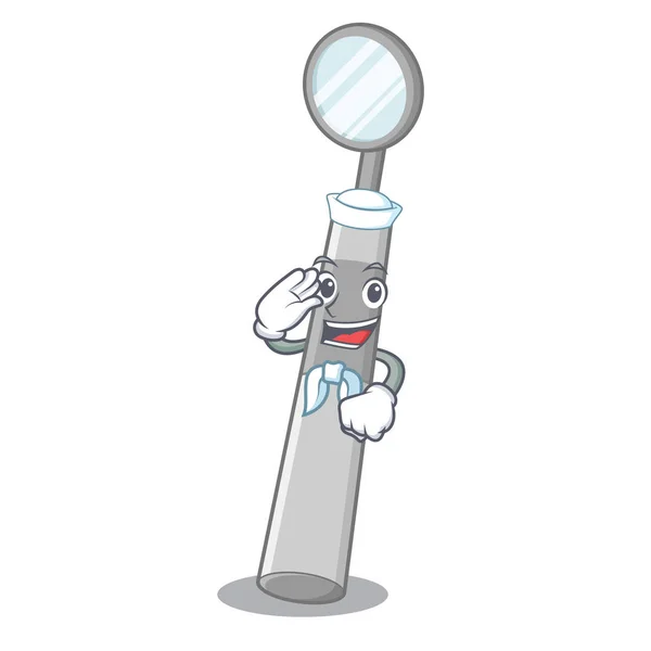 Sailor dental mirror in the mascot shape — Stock Vector
