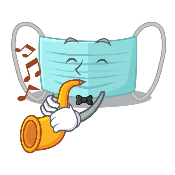 Avec masque surigcal trompette dans la boîte de dessin animé — Image vectorielle