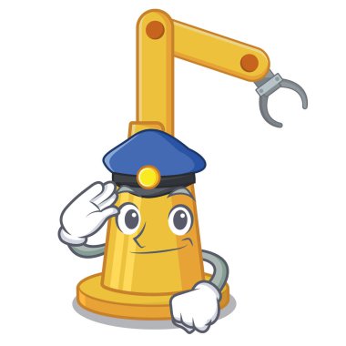 Polis montaj otomasyon makinesi maskotu izole