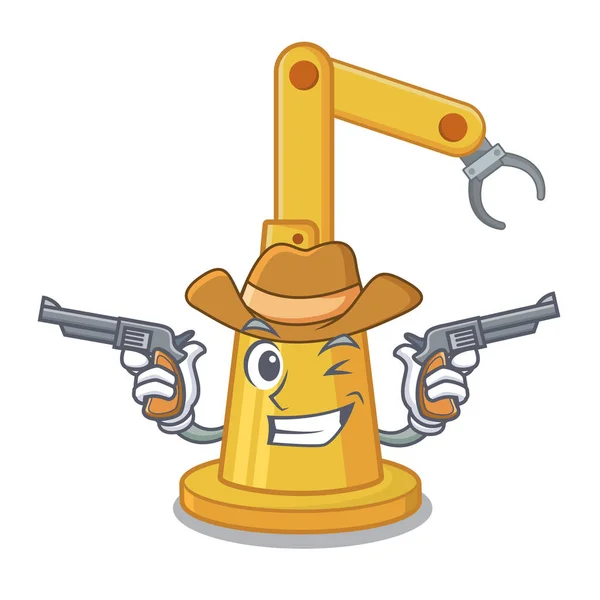 Cowboy szerelés automatizálási gép izolált a kabalája — Stock Vector