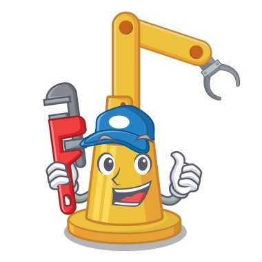 Karikatür üzerinde Tesisatçı oyuncak montaj otomasyon makinesi